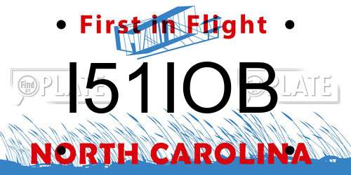 I51IOB North Carolina License Plate