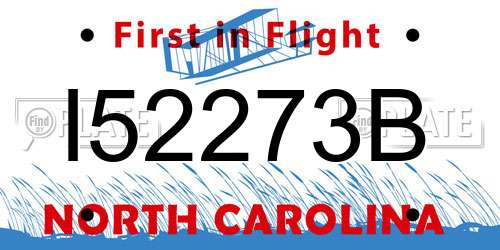 I52273B North Carolina License Plate