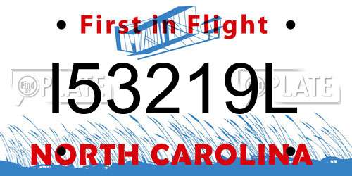 I53219L North Carolina License Plate