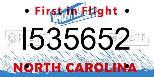 I535652 North Carolina License Plate