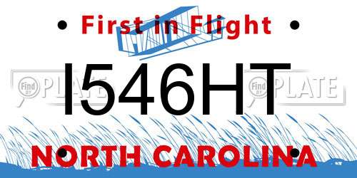 I546HT North Carolina License Plate