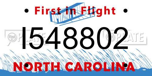 I548802 North Carolina License Plate