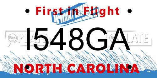I548GA North Carolina License Plate