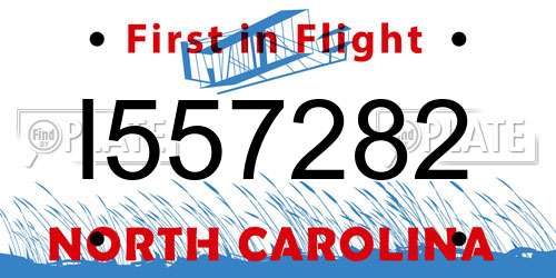 I557282 North Carolina License Plate