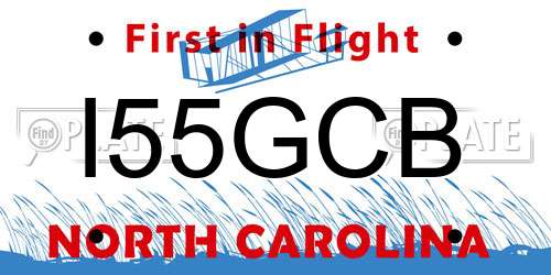I55GCB North Carolina License Plate