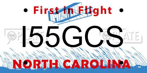 I55GCS North Carolina License Plate