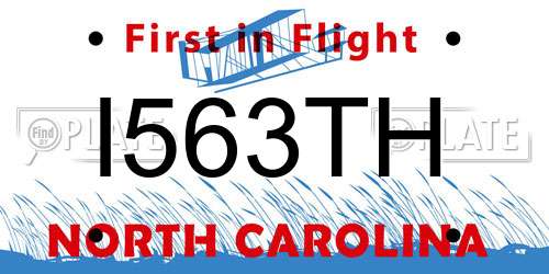 I563TH North Carolina License Plate
