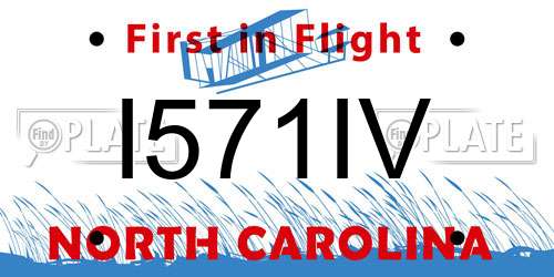 I571IV North Carolina License Plate