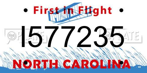 I577235 North Carolina License Plate