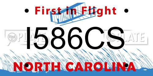 I586CS North Carolina License Plate