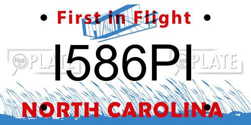 I586PI North Carolina License Plate