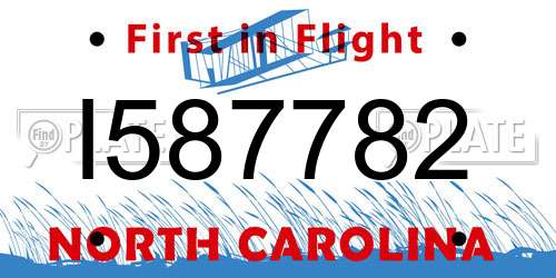 I587782 North Carolina License Plate