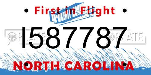 I587787 North Carolina License Plate