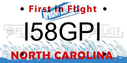 I58GPI North Carolina License Plate