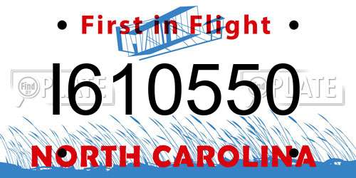 I610550 North Carolina License Plate
