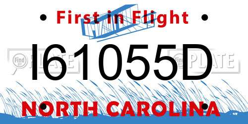I61055D North Carolina License Plate