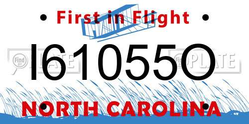 I61055O North Carolina License Plate
