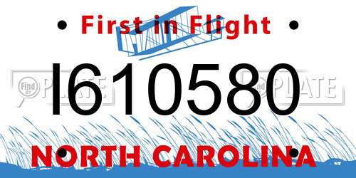 I610580 North Carolina License Plate