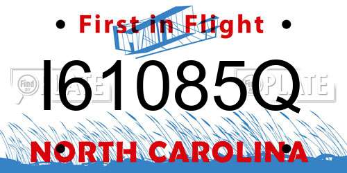 I61085Q North Carolina License Plate
