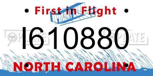 I610880 North Carolina License Plate