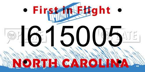 I615005 North Carolina License Plate