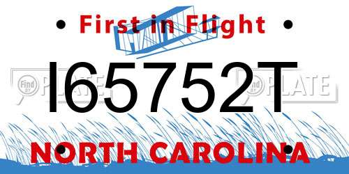I65752T North Carolina License Plate