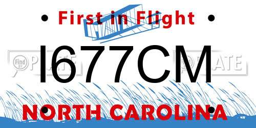 I677CM North Carolina License Plate