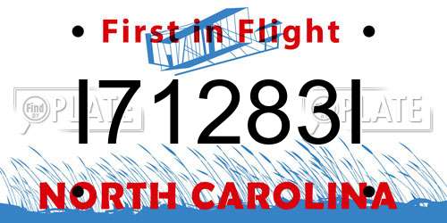 I71283I North Carolina License Plate