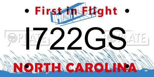 I722GS North Carolina License Plate