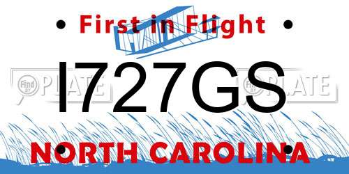 I727GS North Carolina License Plate