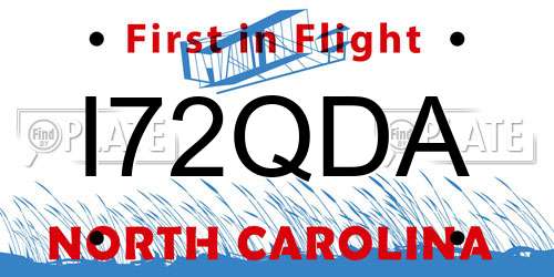 I72QDA North Carolina License Plate