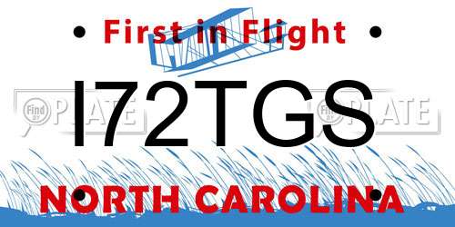 I72TGS North Carolina License Plate