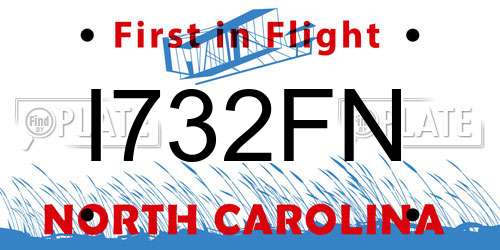 I732FN North Carolina License Plate