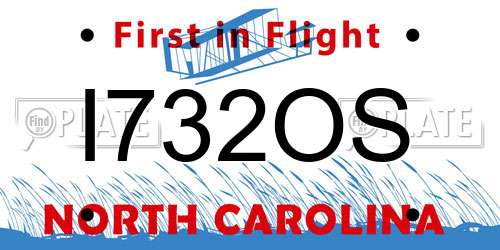 I732OS North Carolina License Plate