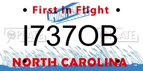 I737OB North Carolina License Plate