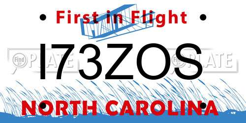 I73ZOS North Carolina License Plate