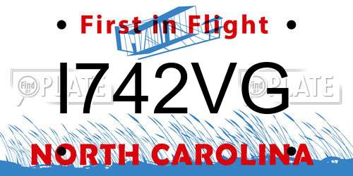 I742VG North Carolina License Plate