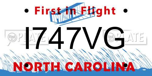 I747VG North Carolina License Plate