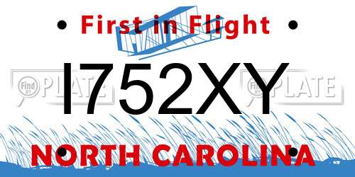 I752XY North Carolina License Plate