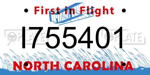 I755401 North Carolina License Plate