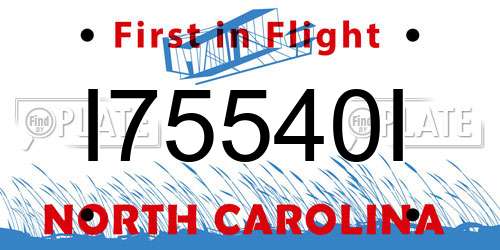 I75540I North Carolina License Plate