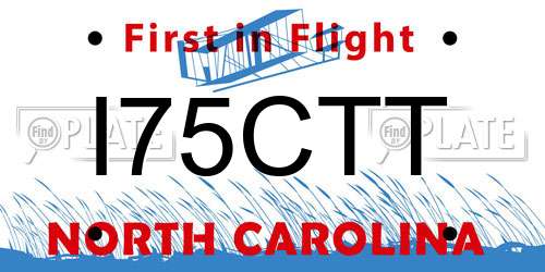 I75CTT North Carolina License Plate
