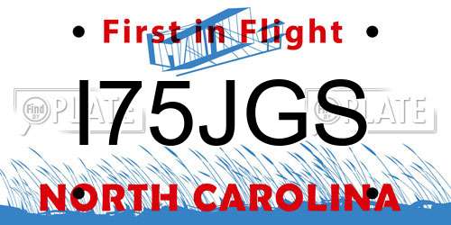 I75JGS North Carolina License Plate