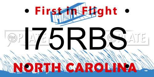 I75RBS North Carolina License Plate