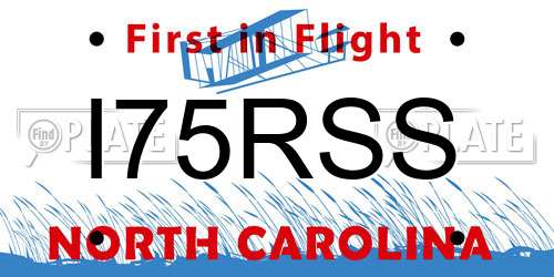 I75RSS North Carolina License Plate