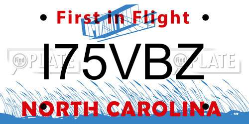 I75VBZ North Carolina License Plate