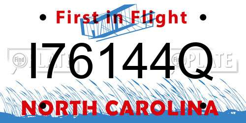 I76144Q North Carolina License Plate