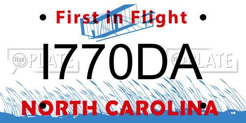 I770DA North Carolina License Plate