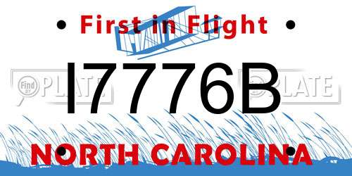 I7776B North Carolina License Plate