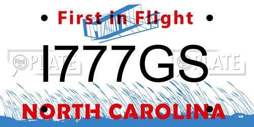 I777GS North Carolina License Plate